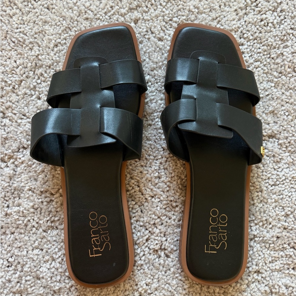 Franco Sarto Women's Black Leather Sandals